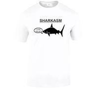 T-shirt de pêche de couleur blanche pour homme avec inscription « Fisherman Dad Problem Solved », Sharkasm I Love Salad T-shirt, L