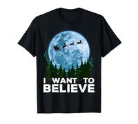 T-shirt de Père Noël « Believe » avec inscription « I Want To Believe » T-Shirt