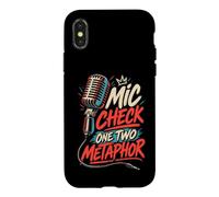 T-Shirt de poésie orale Mic Check One Two Metaphor Coque pour iPhone X/XS