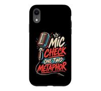 T-Shirt de poésie orale Mic Check One Two Metaphor Coque pour iPhone XR