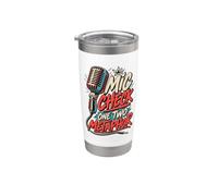 T-shirt de poésie orale Mic Check One Two Metaphor Gobelet isotherme en acier inoxydable double paroi