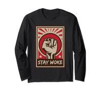 T-shirt de protestation Stay Woke Resist Fist Manche Longue