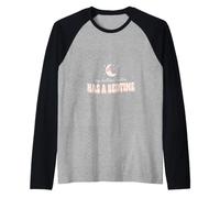 T-Shirt de Pyjama Amusant avec Lune Rose Manche Raglan