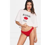 T-shirt de pyjama en coton avec illustration “Paris” - Iconic - L - Blanc - Femme - Etam