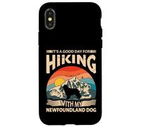 T-Shirt de randonnée pour Chien Terre-Neuve - Aventure en Montagne avec Newfie Coque pour iPhone X/XS