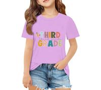T-shirt de rentrée scolaire pour filles et garçons - T-shirt de première 2e troisième quatrième année - Tenue de premier jour d'école pour enfants - T-shirt d'été pour filles - Leggings et haut
