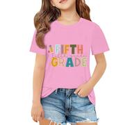 T-shirt de rentrée scolaire pour filles et garçons - T-shirt de première 2e troisième quatrième année - Tenue de premier jour d'école pour enfants - T-shirt d'été pour filles, rose, 11-12 ans