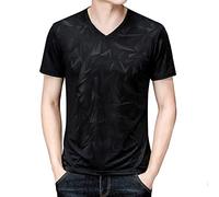 T-shirt de sport à manches courtes en coton pour homme - T-shirt à manches courtes - Pour activités sportives et sportives - Pour l'intérieur et l'extérieur - Pour la vie quotidienne, Noir , 4XL