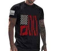 T-shirt de sport à manches courtes pour homme, coupe classique, drapeau du jour de l'indépendance, décontracté, doux et confortable, petit t-shirt en coton imprimé avec col rond pour l'intérieur et