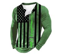 T-shirt de sport à manches courtes pour homme, coupe régulière, imprimé saint, chemise tendance à manches courtes pour l'intérieur et l'extérieur, la marche, le sport, la vie quotidienne, Vert, S