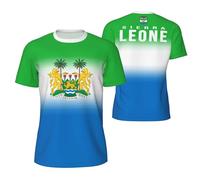 T-shirt de sport avec drapeau Sierra Leone imprimé 3D pour supporters Gear Running, multicolore, M