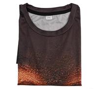 T-shirt de sport décontracté imprimé 3D à manches courtes en polyester pour un usage quotidien et l'entraînement physique, taille L à 3XL (2XL marron)