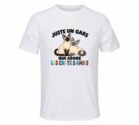 T-Shirt de Sport Homme Juste Un Gars Qui Adore Les Chats Siamois | Polyester Respirant 140 g/m² Manches Raglan Dos Long XS à 3XL | Running Musculation Fitness Salle