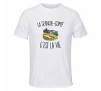 T-shirt de Sport Homme La Franche-Comté c’est la vie | Polyester Respirant 140 g/m² Manches Raglan Dos Long XS à 3XL | Running Musculation Fitness Salle | Cadeau Franc-comtois Homme Sport Anniversaire