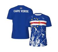 T-Shirt de Sport imprimé en 3D avec Le Drapeau du Cap-Vert, idéal pour la Course à Pied, Le Cyclisme, Le Football, Le Tennis et Le Fitness - T-Shirts en A pour Hommes