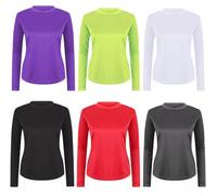 T-Shirt de Sport Manches Longues Femme - Haut Running Respirant & Léger - 100% Polyester Séchage Rapide - Idéal pour Fitness, Yoga ou comme sous-Couche Thermique