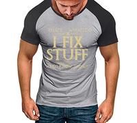 T-shirt de sport pour homme - T-shirt de fitness surdimensionné - Gym - VTT - En cuir - Mode d'été décontractée - Carême - Impression numérique 3D - Manches raglan - 1 produit, gris foncé, L
