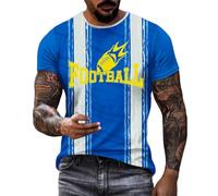 T-shirt de sport uni à manches courtes pour homme, chemisier d'été tendance, personnalité, décontracté, football, rugby, t-shirt de sport à manches courtes pour l'intérieur et l'extérieur, la marche