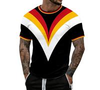 T-Shirt de Supporter pour équipe Nationale Allemande avec Design Graphique imprimé et Coupe ajustée Confortable Manches Courtes col Rond (Black, XL)