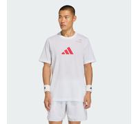 adidas Herren Tennis Category Graphic T-Shirt, White/Pure Ruby, XL