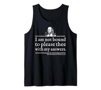 T-shirt de théâtre avec citation de Shakespeare Not Bound to Please Débardeur
