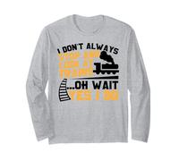 T-Shirt de Train pour garçons Stop and Look and Trains Manche Longue