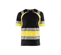 T-shirt de travail haute visibilité Blaklader 100% coton - Noir / Jaune XL