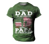 T-shirt de travail pour homme 2024 - Haut tendance « Being A Dad is an Honor Being A PAPA » - T-shirt graphique pour homme - Impression 3D - Grand t-shirt pour homme, ag, M