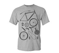 T-Shirt de vélo: Composants d'un Vélo - Cadeau pour Cyclistes - BMX - vélo - VTT - Bicyclette - e-Bike - Fixie - Urban - Urbaine - Carfree - Cadeau pour Les Fans de vélo (XL)