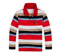 T-shirt de vélo pour homme garçon fille tendance décontracté rayé fermeture à boutons tendance confortable tissu doux bébé t-shirt garçon 62, Noir , 10-11 ans