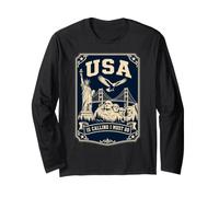 T-Shirt de Voyage USA is Calling and I Must Go Manche Longue