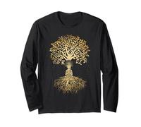 T-shirt de yoga Arbre de vie avec femme Chakra Haka Yoga Manche Longue
