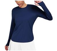T-Shirt de Yoga Femme Manches Longues Top D’entraînement Port Quotidien Hauts Yoga Fitness Sport pour Femmes Vêtements à La Mode Loisirs Quotidiennes Femme Tops avec Passe-Doigts