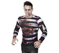 DEGUISE TOI - T-Shirt de Zombie Prisonnier Halloween - T-Shirt - M/L - Coloré - Déguisements Adultes - 100% Polyester - Lavage à la Main - Halloween-Carnaval