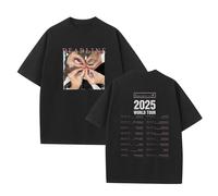 T-Shirt Deadline 2025 World Tour Graphic Support High Street Sport Cotton Love Shirt(B-Black,S)