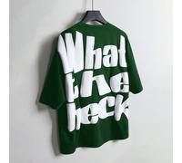 T-shirt décontracté à col rond et manches chauve-souris avec imprimé lettres, un excellent cadeau pour un petit ami ou un mari. T-shirt graphique vert, t-shirt vert homme, t-shirt slogan "What the Hec