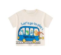 T-shirt décontracté à col rond imprimé graphique pour garçons, pour enfants, tout-petits, adolescents, vêtements de tous les jours, tenue d'école, bleu, 5-6 ans