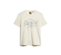 Superdry Metallic Vl Relaxed Short Sleeve T-shirt Beige XS Femme