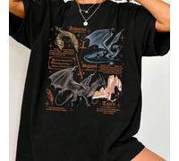 T-shirt décontracté à manches courtes et col rond avec imprimé graphique de Ptéranodon pour femmes, Top pour femmes Tairn & Andarna, Vêtements d'été pour femmes de l'Académie de Basgiath, Top d'été no