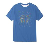 T-shirt décontracté à manches courtes et col rond pour filles, idéal pour jouer et aller à l'école au quotidien. T-shirt basique, doux et confortable pour les tout-petits. (Blue, 11-12 Years)