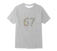 T-shirt décontracté à manches courtes et col rond pour filles, idéal pour jouer et aller à l'école au quotidien. T-shirt basique, doux et confortable pour les tout-petits. (Light Gray, 13-14 Years)