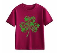 T-shirt décontracté à manches courtes pour filles et garçons Saint Day Middle et Grand Enfant Personnalité rétro Impression 2D Impression pour enfants Ample Manches courtes Tumblr T-shirt fille