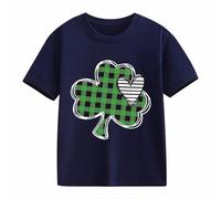 T-shirt décontracté à manches courtes pour filles et garçons Saint Day Middle et Grand Enfants Personnalité rétro Impression 2D pour enfants T-shirt ample à manches courtes pour enfants T-shirt ventre
