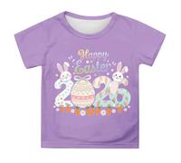 T-Shirt décontracté à Manches Longues pour Fille avec imprimé Lapin de Pâques en Tissu Doux et Coton Motif Animal Adorable Tenue printanière Cadeau Parfait Charmant Joli (Light Purple, 10-11 Years)