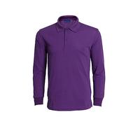 T-shirt décontracté à manches longues pour homme Printemps et Automne Bouton Couleur unie, violet, L