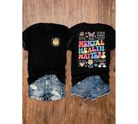 T-shirt décontracté ample à manches courtes Howell, imprimé avec des slogans, convient pour le port estival, Top d'été pour femmes, "C'est bon, vous n'êtes pas seul", "Vous êtes assez bien", "Avec vou