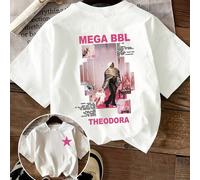 T-shirt décontracté en coton avec graphique d'affiche "MEGA BBL" Étoile & Musique, tee-shirt à manches courtes doux et confortable, streetwear Y2K pour fête d'été L,M,S,XL,XS,XXLGéométriqueTissu trico