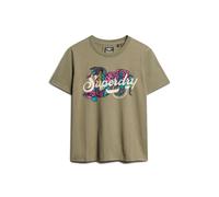 T-shirt décontracté femme Superdry Tattoo Script Vert XS