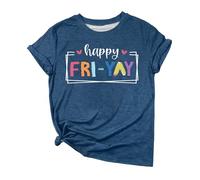 T-shirt décontracté pour femme avec col rond et imprimé floral pour un confort quotidien et un accompagnement tendance au quotidien, bleu, XL