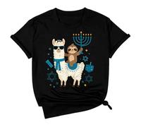 T-shirt décontracté pour femme avec impression de lettres inspirantes pour un port confortable au quotidien et pour des occasions festives, Noir , XL